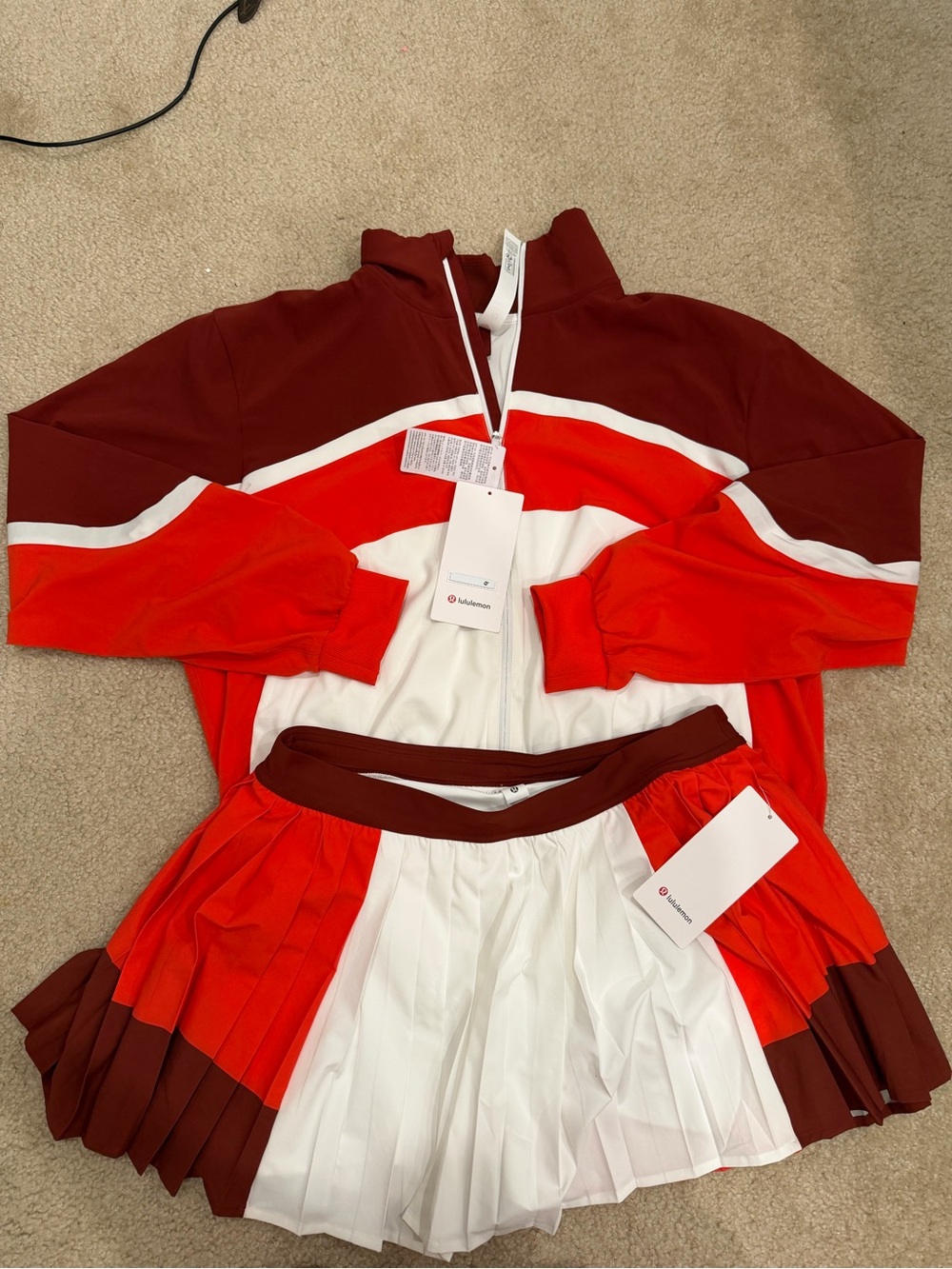 lululemon Court Champ UV Protective Tennis Jacket with matching Skirt